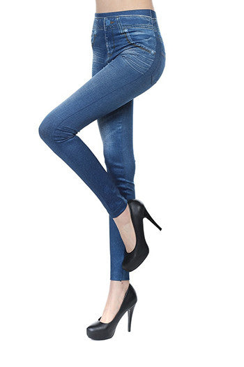 Ladies Jean Design Fitness Leggings (made large)