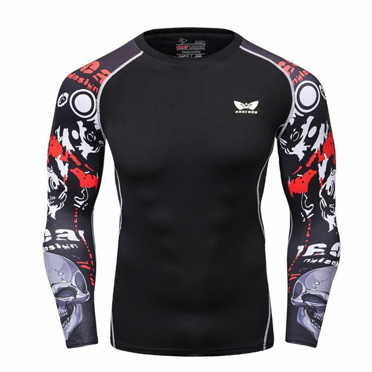 Mens Compression Long sleeve Breathable Quick Dry Shirts