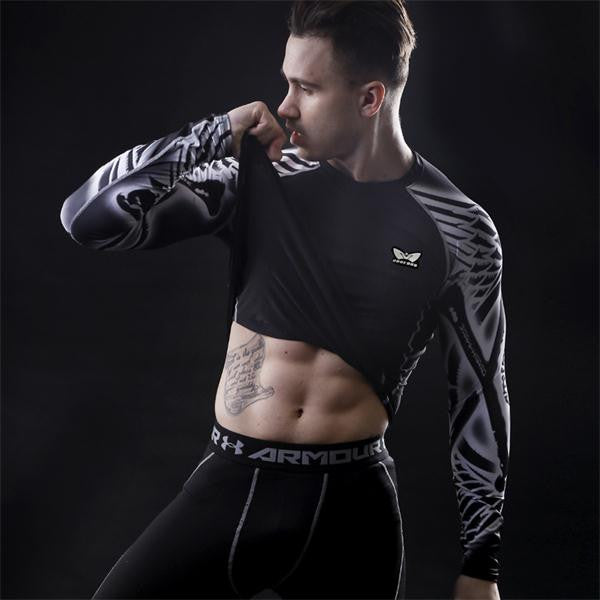 Mens Compression Long sleeve Breathable Quick Dry Shirts