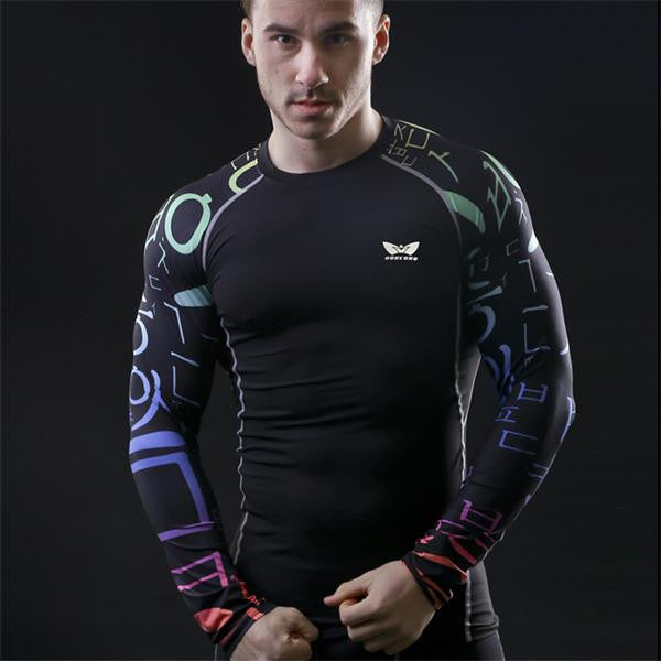 Mens Compression Long sleeve Breathable Quick Dry Shirts