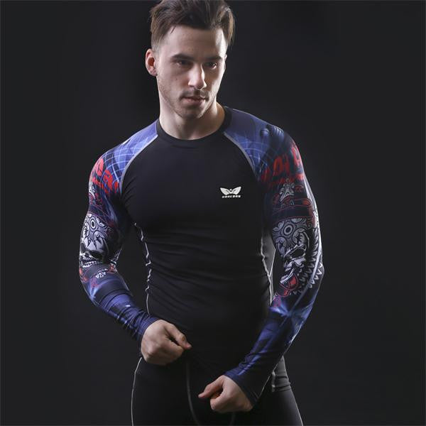 Mens Compression Long sleeve Breathable Quick Dry Shirts