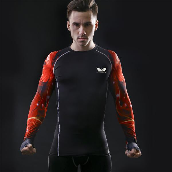 Mens Compression Long sleeve Breathable Quick Dry Shirts