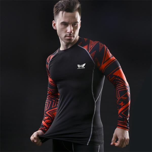 Mens Compression Long sleeve Breathable Quick Dry Shirts