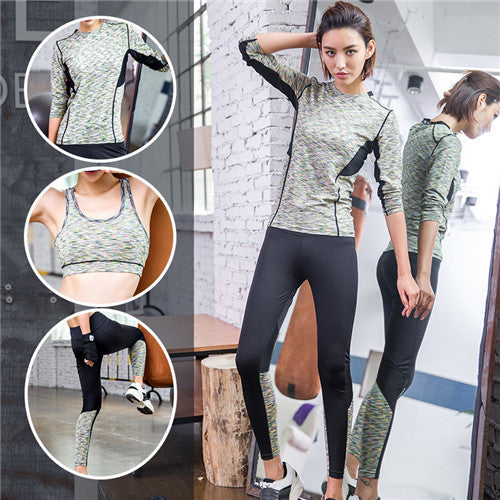 Ladies 3pcs Fitness Suit (Shirt, Pant, Sports Bra)