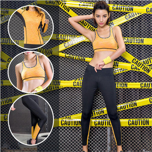 Ladies 3pcs Fitness Suit (Shirt, Pant, Sports Bra)