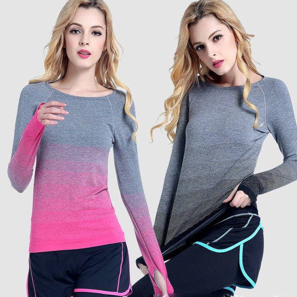 New Gradient Long Sleeve Fitness Shirt